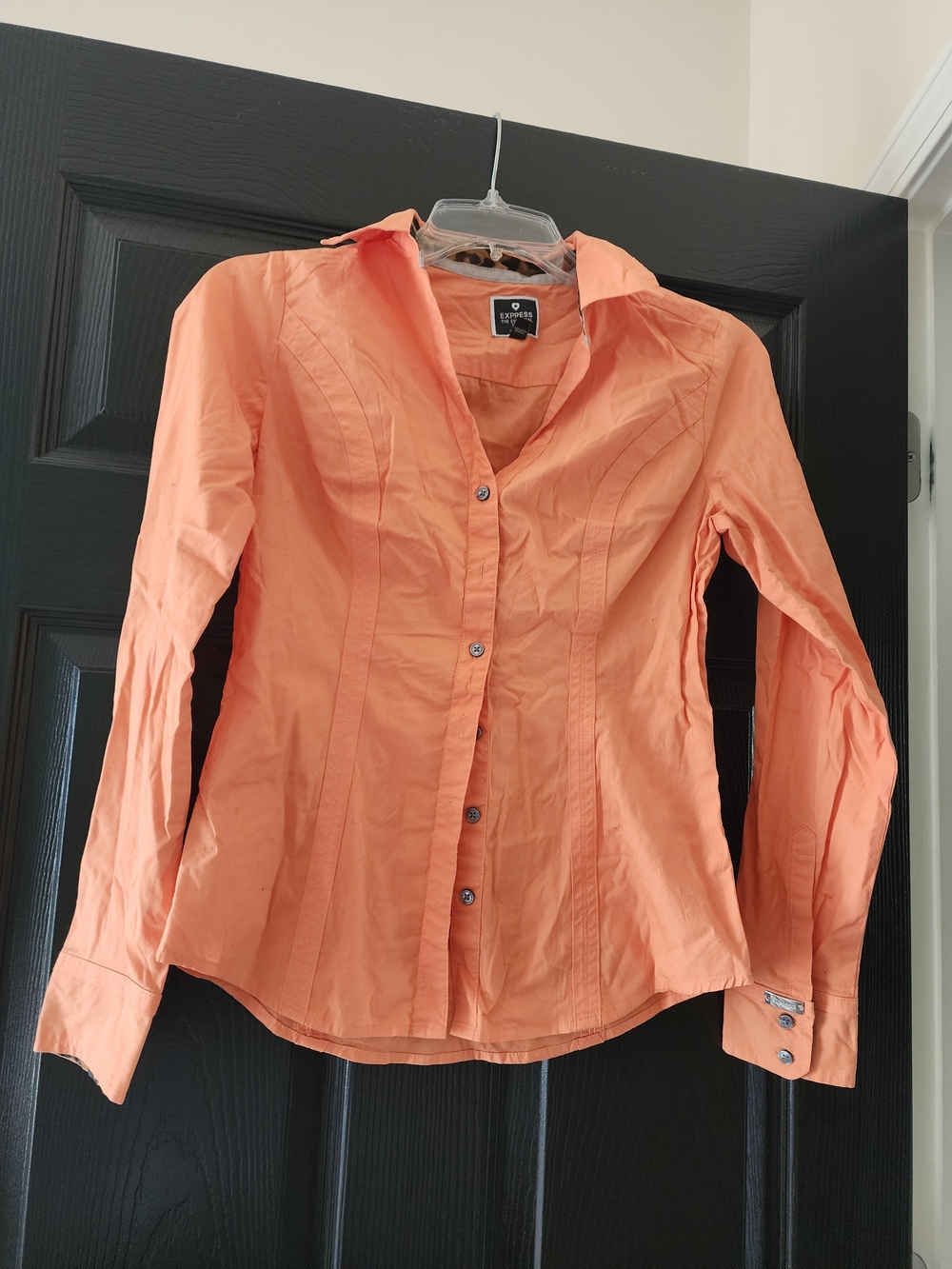 Express Orange Button-Down Women's Shirt